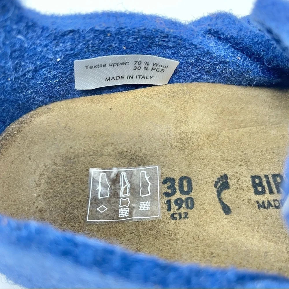 NEW Birkenstock Zermatt Blue Wool Shoes Size C12 /30 - Picture 9 of 10